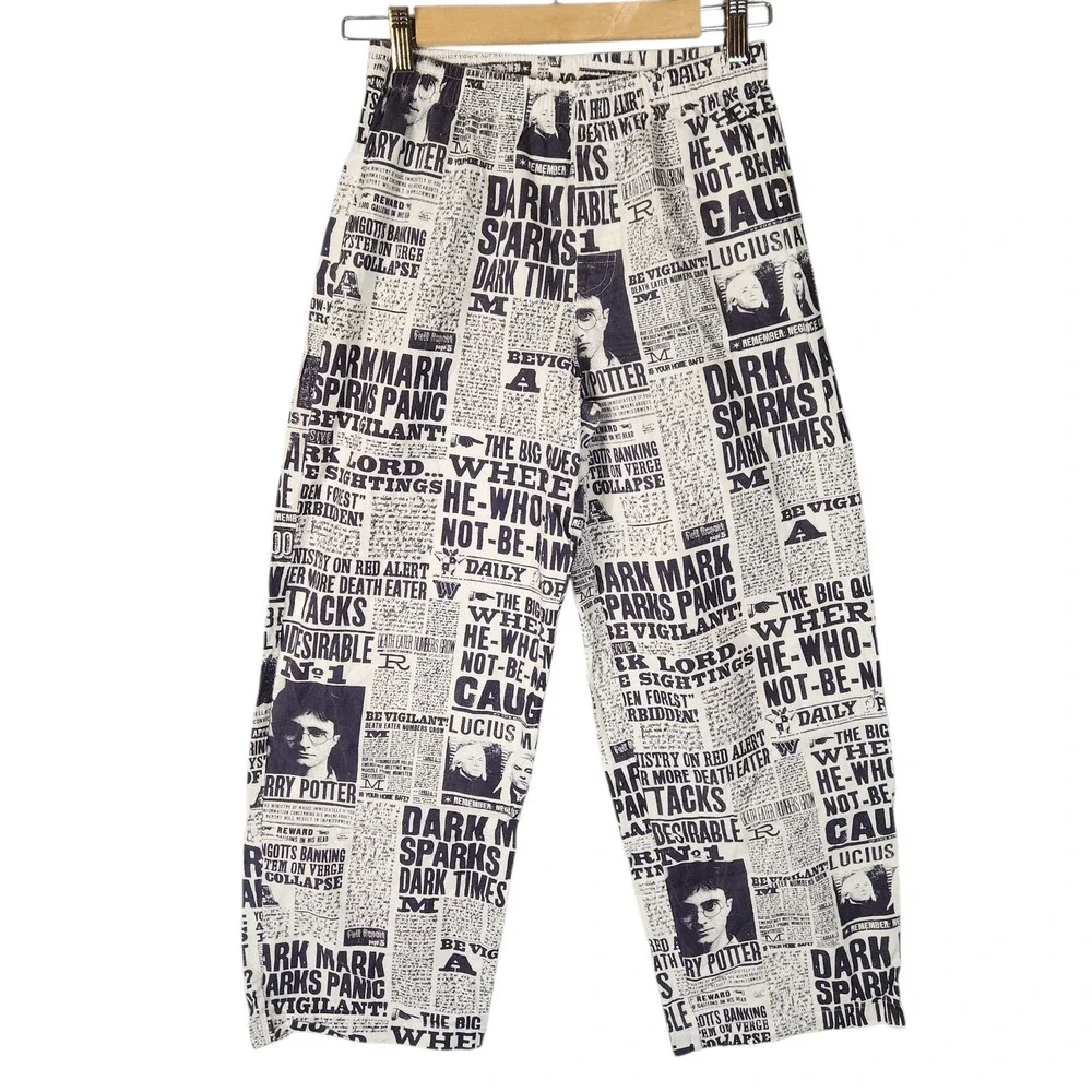 PBteen Harry Potter Pajama Set Unisex Medium Daily Prophet Newspaper Print